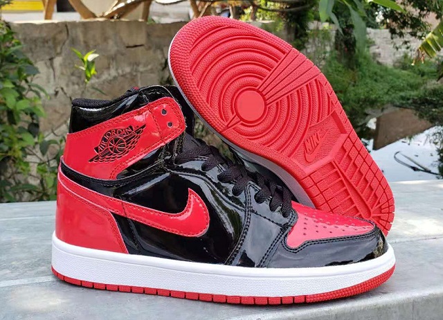 Women Jordan Shoes 1 Grade AAA Patent Bred - Click Image to Close